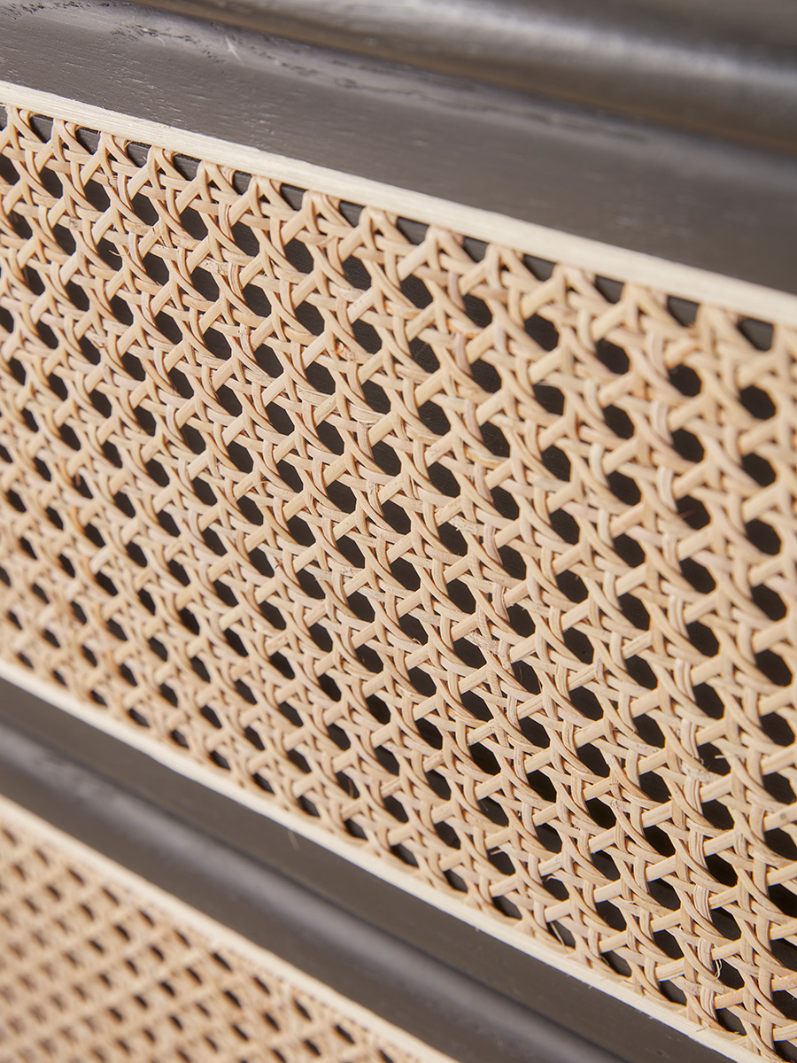 Product photograph of Cane Webbing Chest Of Drawers from Cox and Cox.