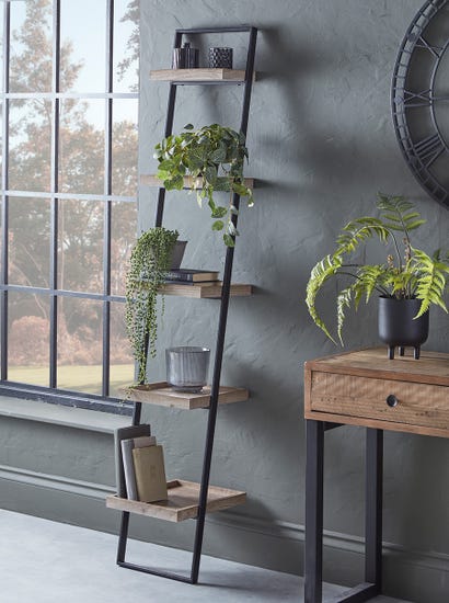 Slim Leaning Ladder Shelf