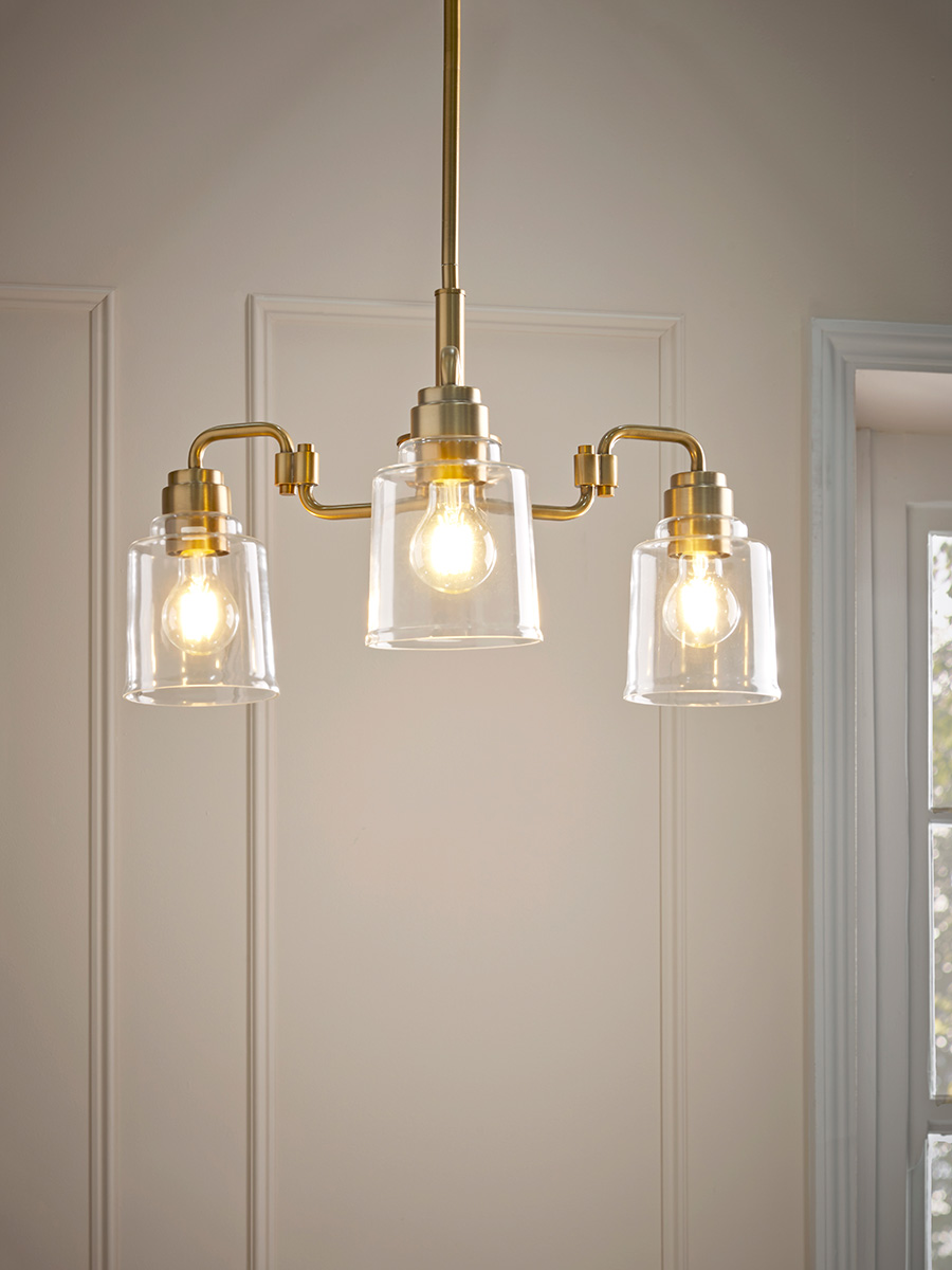 Product photograph of Three Arm Ayla Pendant from Cox and Cox.