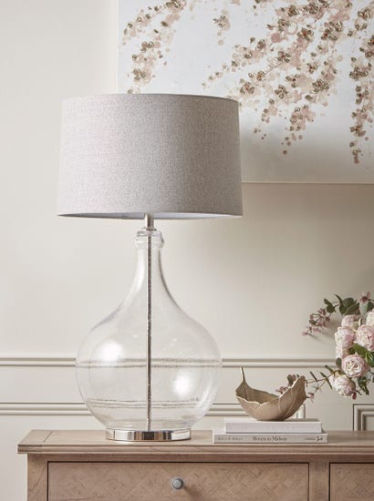 Oversized Dimpled Glass Table Lamp