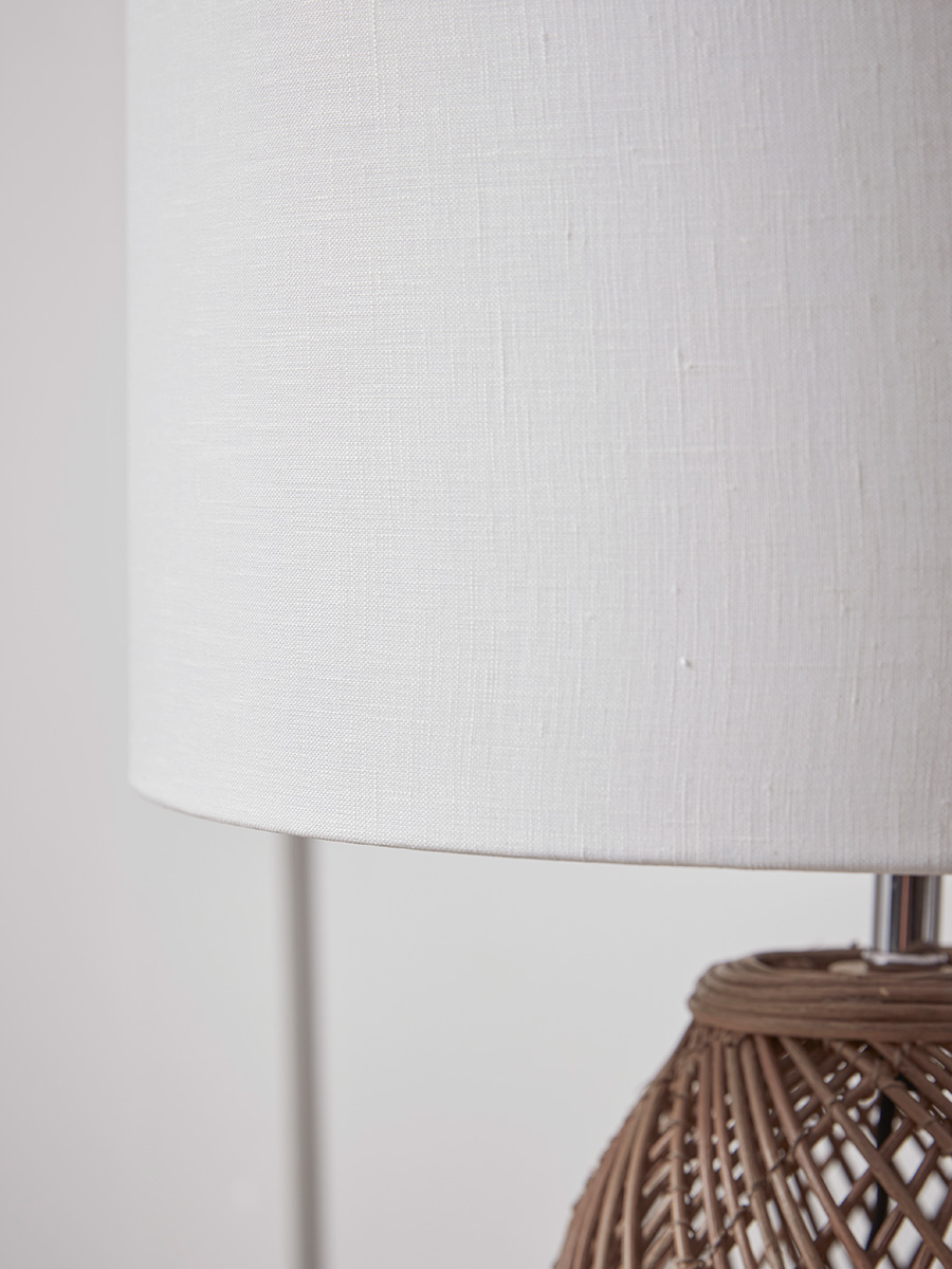 Product photograph of Round Rattan Dome Table Lamp from Cox and Cox.