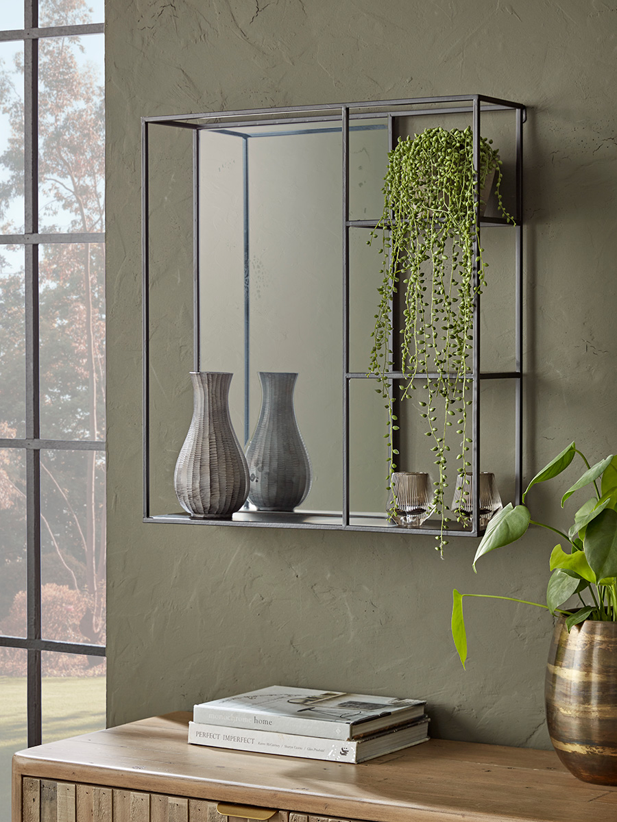 Photo of Mirrored shelf unit