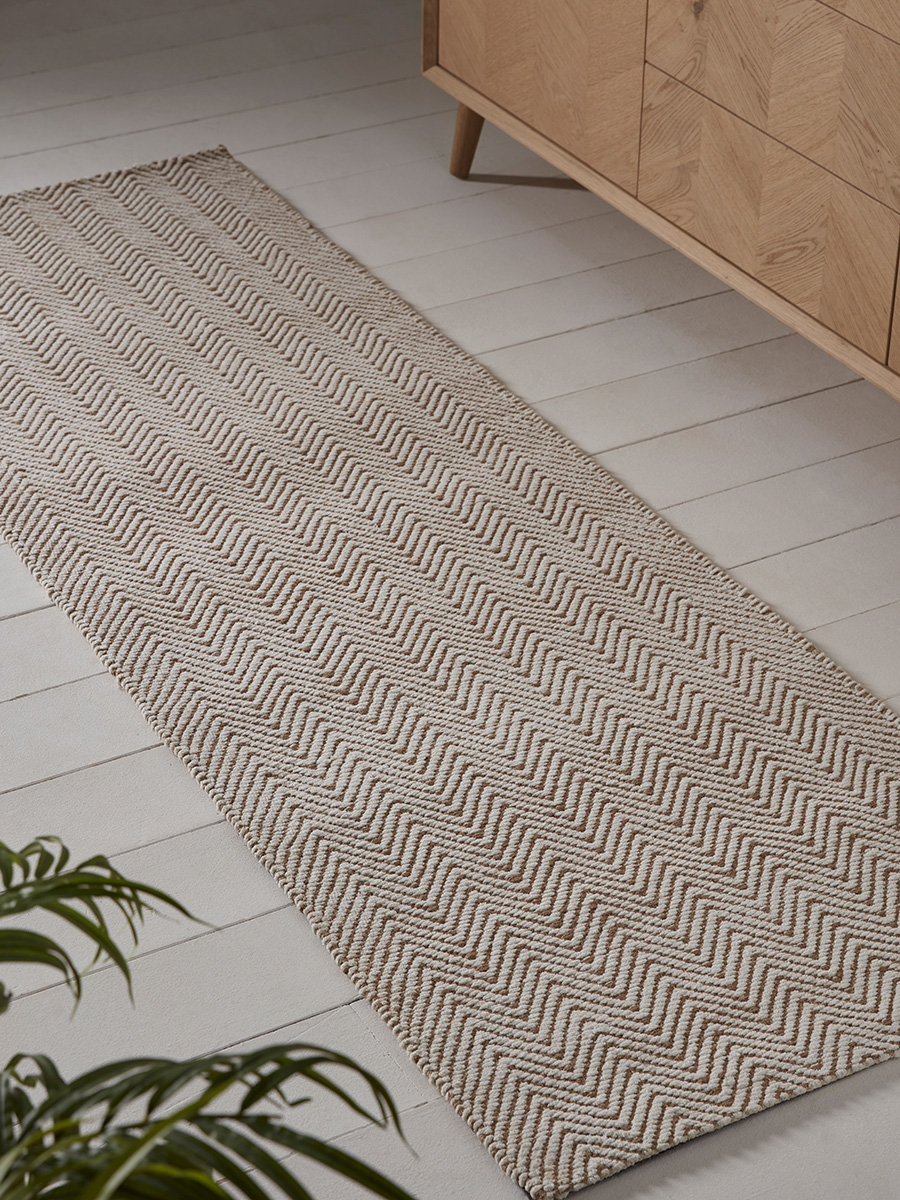 Photo of Natural chevron flatweave runner