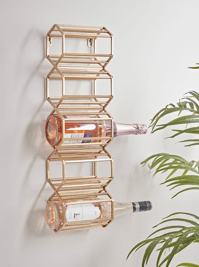 Hexagonal Wine Rack - Gold
