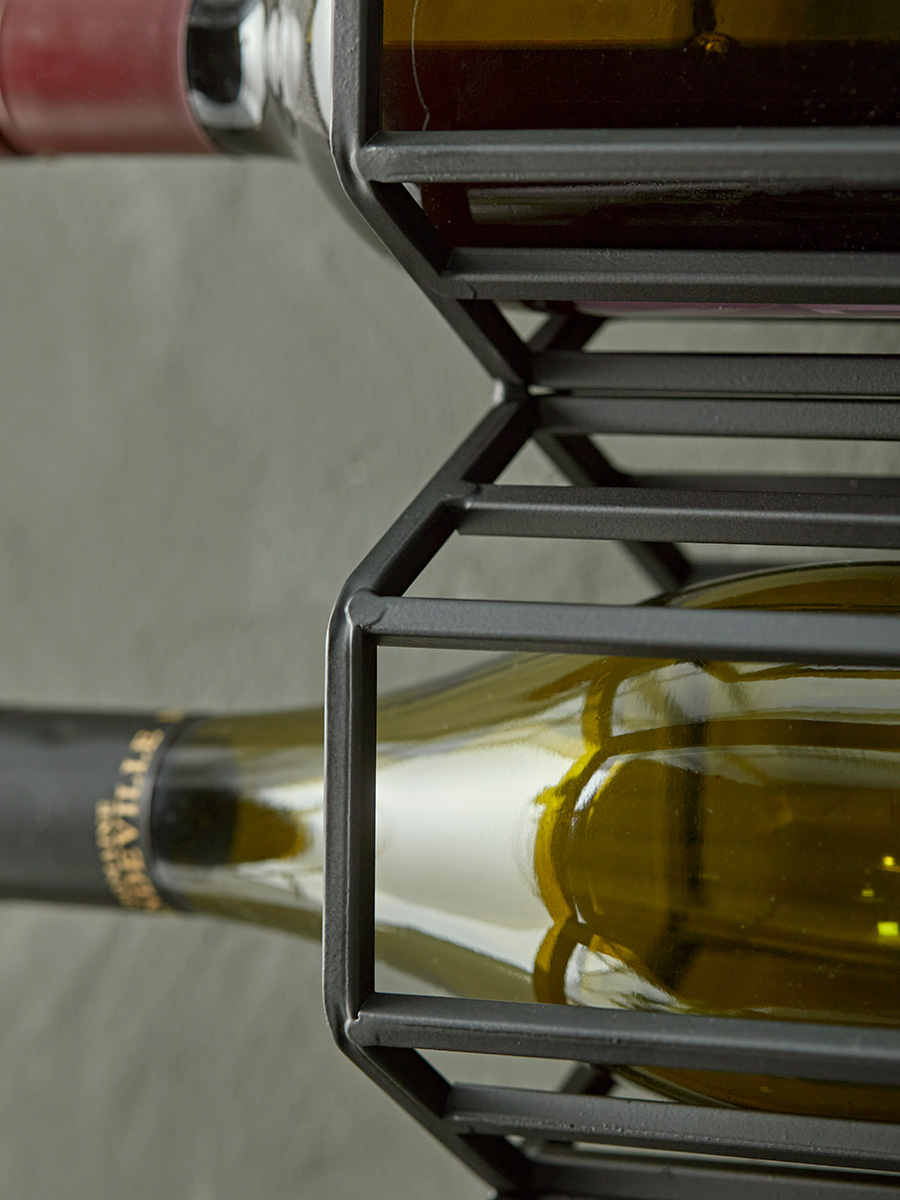 Product photograph of Hexagonal Wine Rack - Black from Cox and Cox.