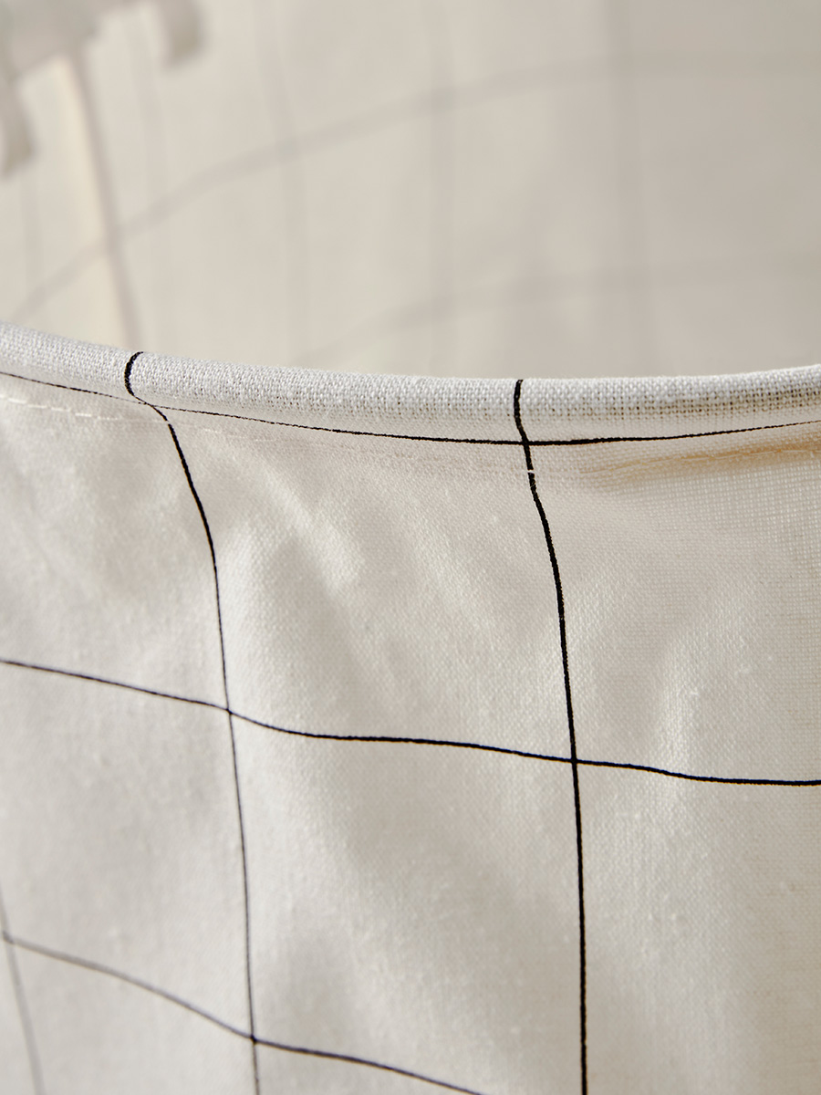 Product photograph of Black White Checked Laundry Basket from Cox and Cox.