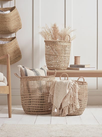 Three Seagrass Storage Basket