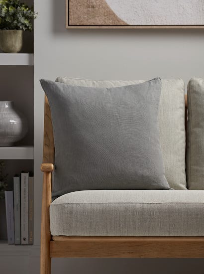 Linen Square Cushion Cover - Slate Grey