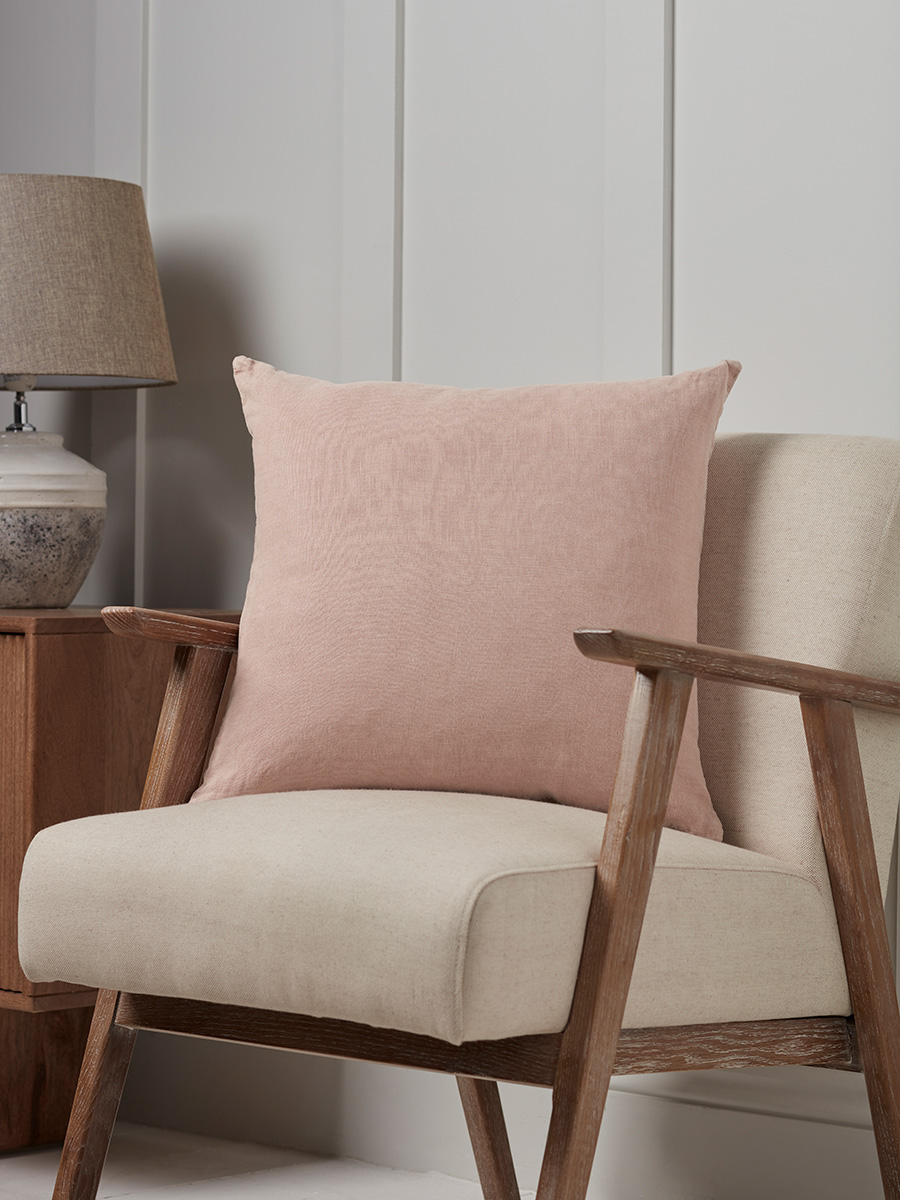 Product photograph of Linen Square Cushion Cover - Dusky Rose from Cox and Cox