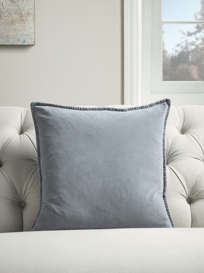 Velvet Square Cushion Cover - Dusky Blue