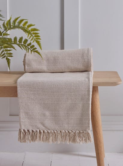 Natural Striped Throw