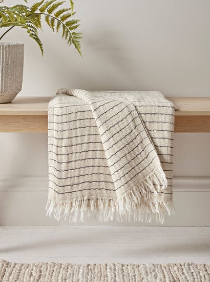 Black Pinstripe Throw