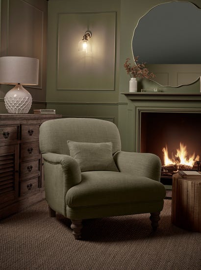 Horton Armchair - Olive Luxury Linen