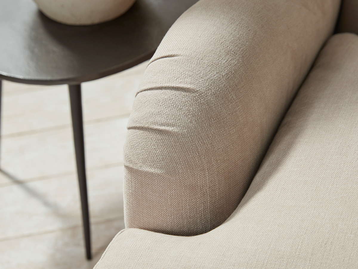 Product photograph of Reine Loveseat White Luxury Linen from Cox and Cox.