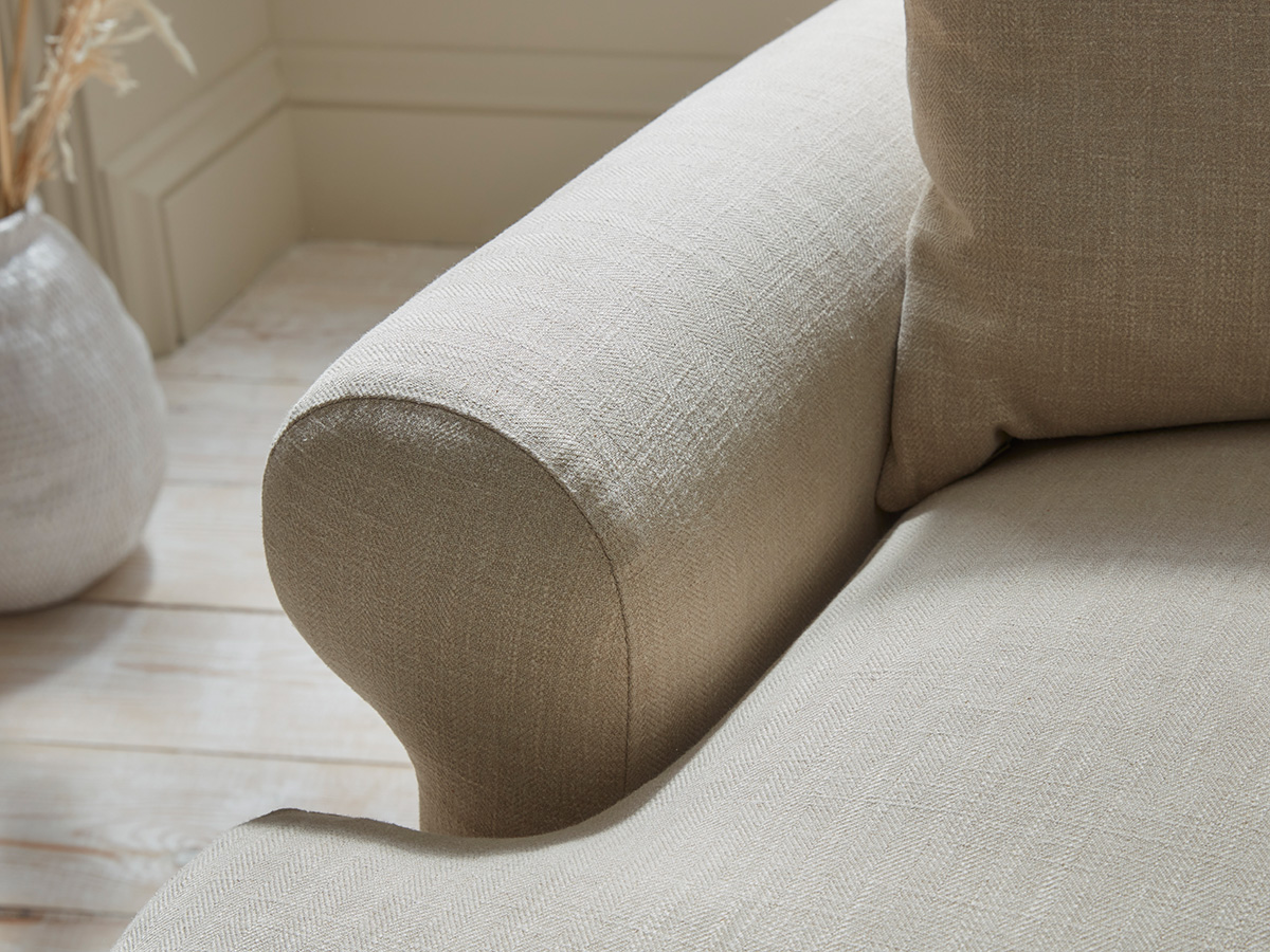 Product photograph of Visby Loveseat Soft Blush Herringbone from Cox and Cox.