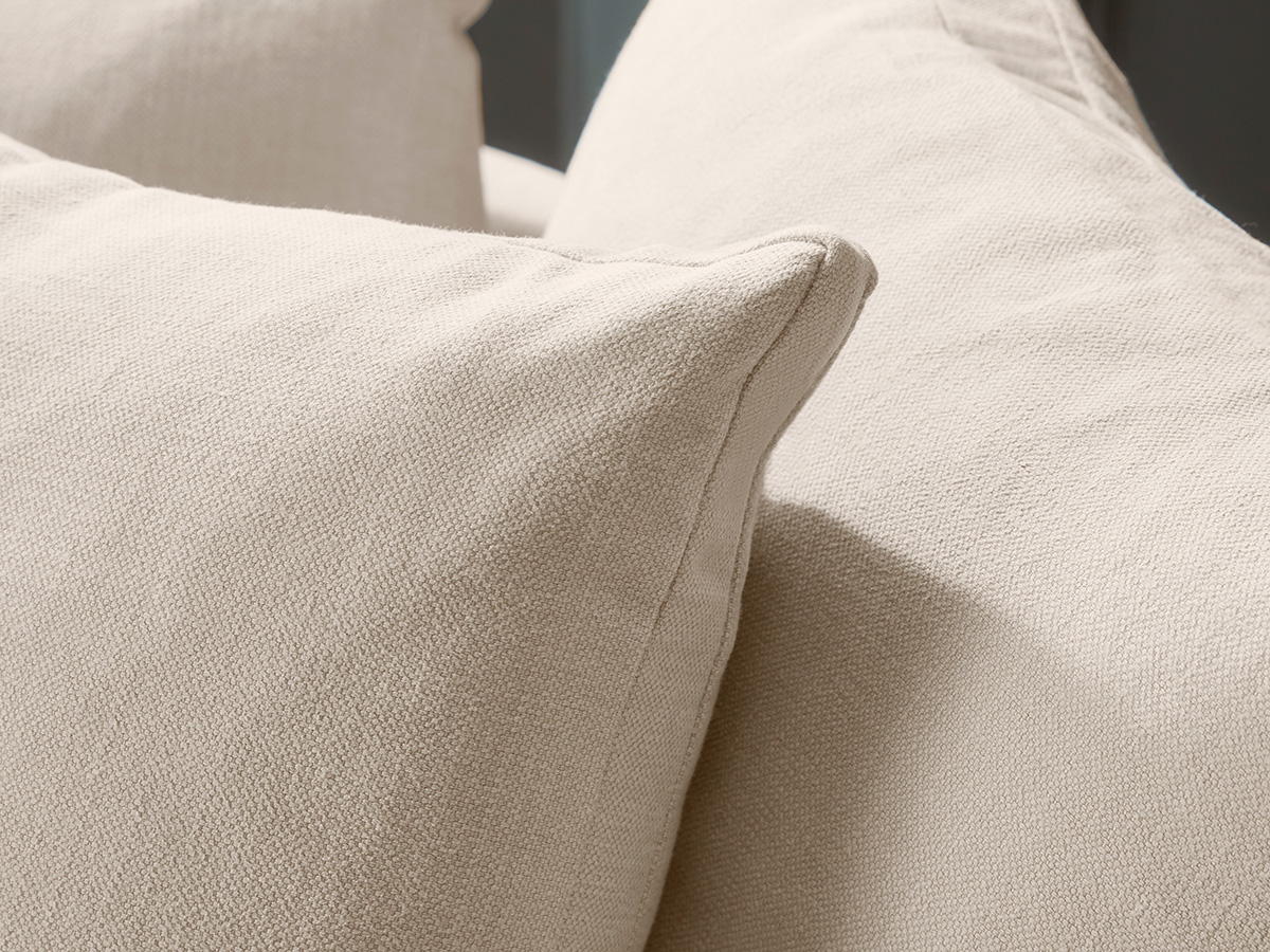 Product photograph of Lyon Three Seater Sofa White Luxury Linen from Cox and Cox.