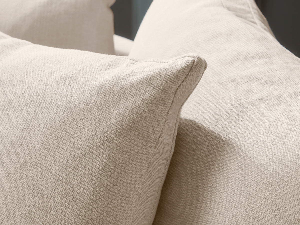 Product photograph of Lyon Loveseat Ochre Cotton Linen from Cox and Cox.