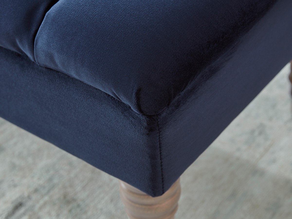 Product photograph of Kemi Ottoman - Midnight Velvet from Cox and Cox.