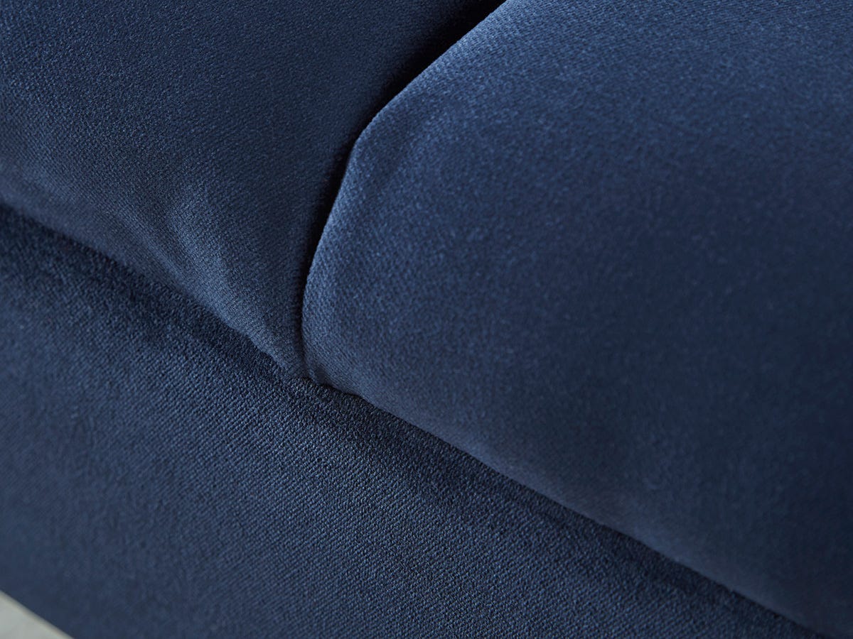 Product photograph of Kemi Ottoman - Midnight Velvet from Cox and Cox.