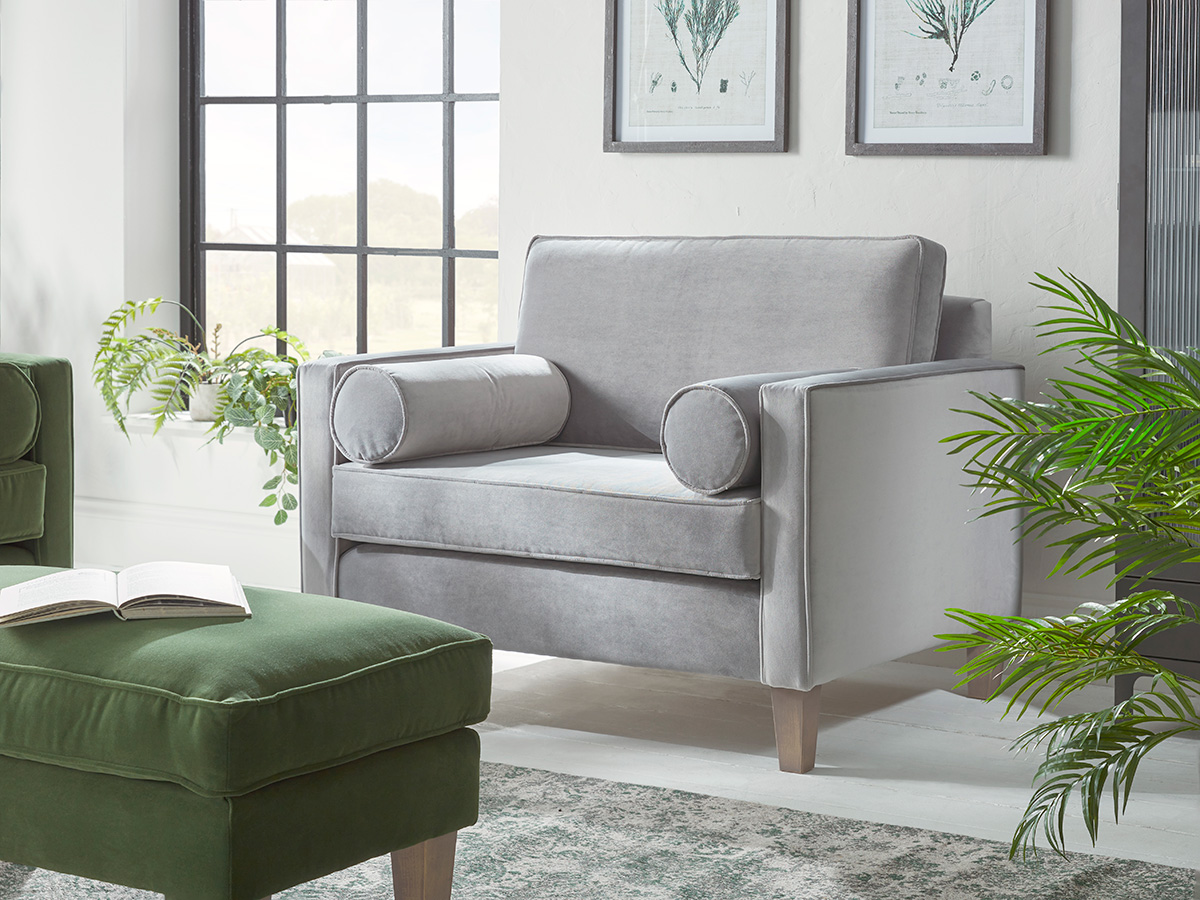 Product photograph of Toulon Loveseat Midnight Blue Cotton Stripe from Cox and Cox.