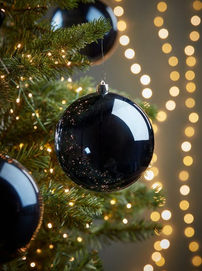 Three Oversized Shatterproof Baubles - Midnight