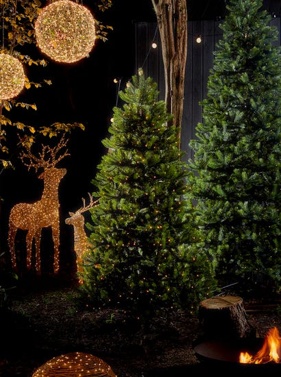 Outdoor Solar Pre-Lit Christmas Tree - 7ft