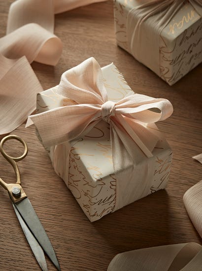 Wide Pleated Ribbon - Soft Peach