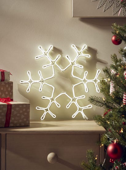 Snowflake Silhouette Neon Light