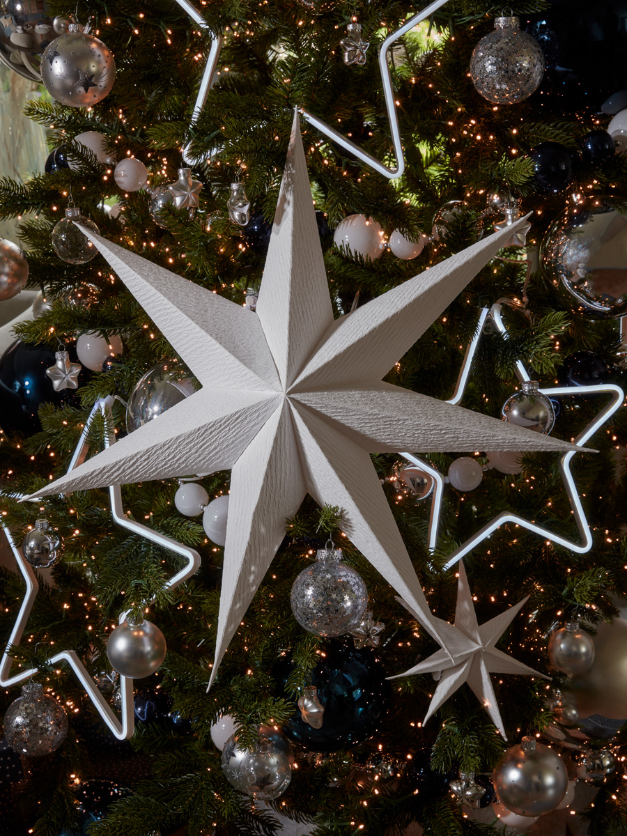Product photograph of Three Star Silhouette Neon String Lights from Cox and Cox.