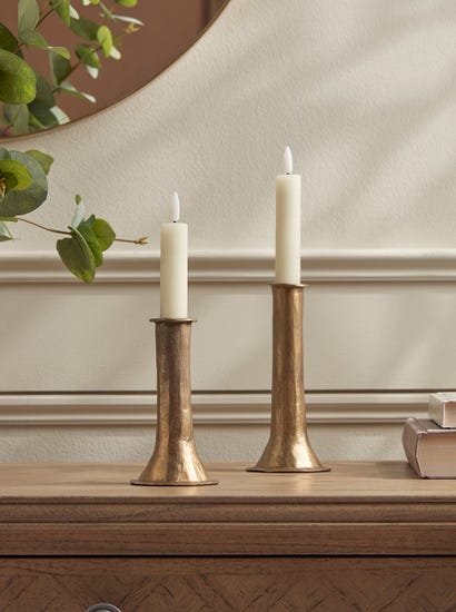 Two LED Faux Dinner Candles