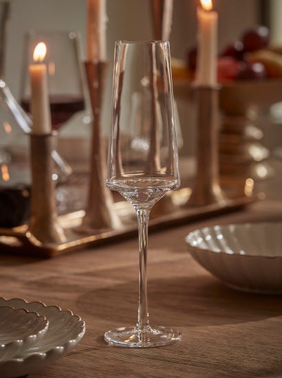 Four Spiral Champagne Flutes