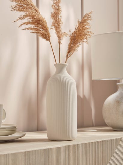 White Lara Vase - Medium