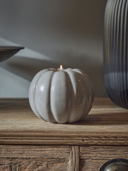 Pumpkin Tealight Holder - Grey - Large