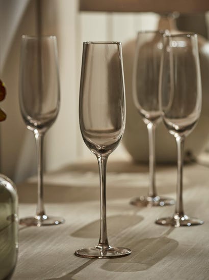 Six Smoked Champagne Flutes