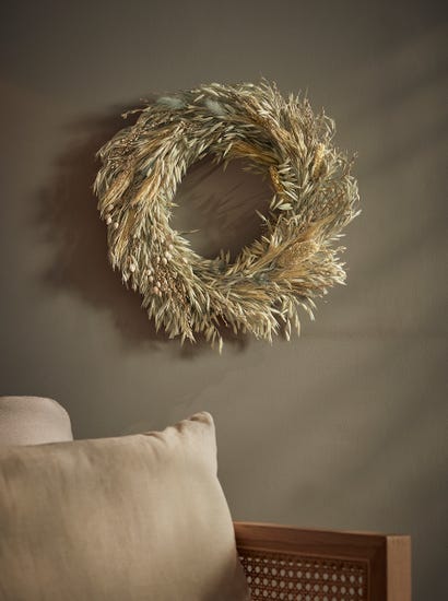 Mixed Dried Grass Wreath - Large