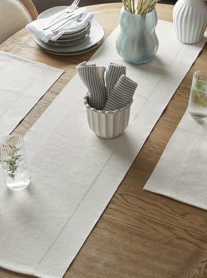 Cotton Table Runner - Natural