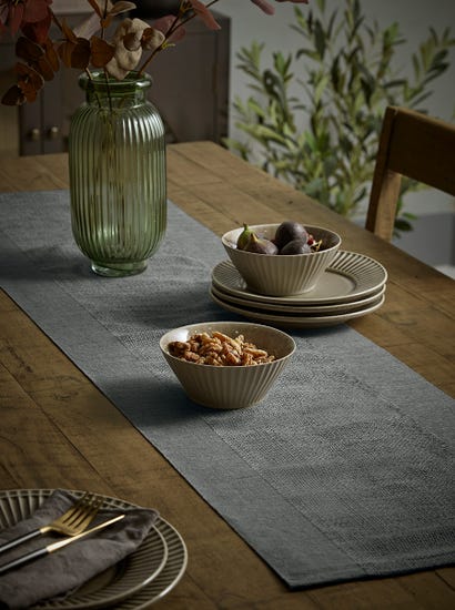 Cotton Table Runner - Grey