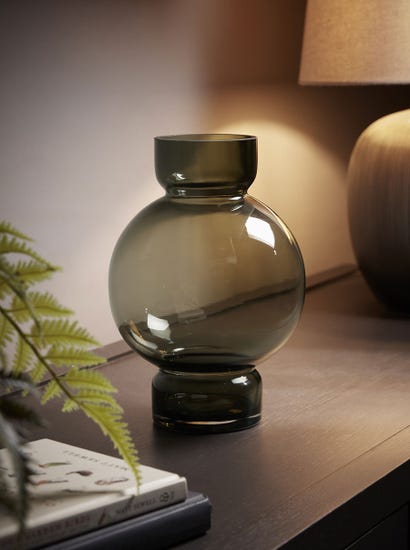 Olive Glass Bulb Vase