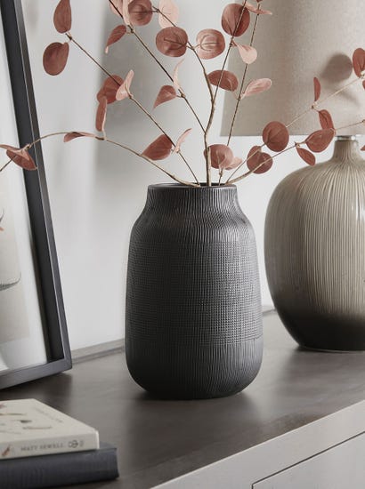 Textured Black Vase