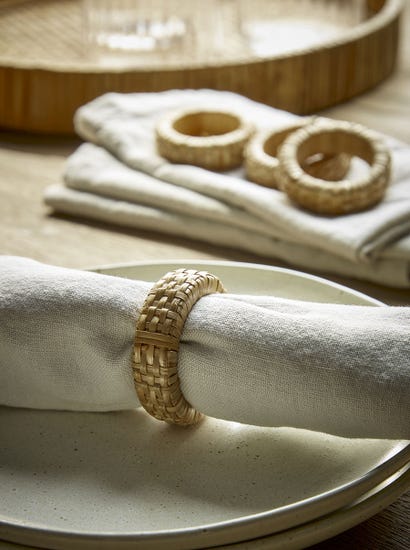 Four Woven Napkin Rings