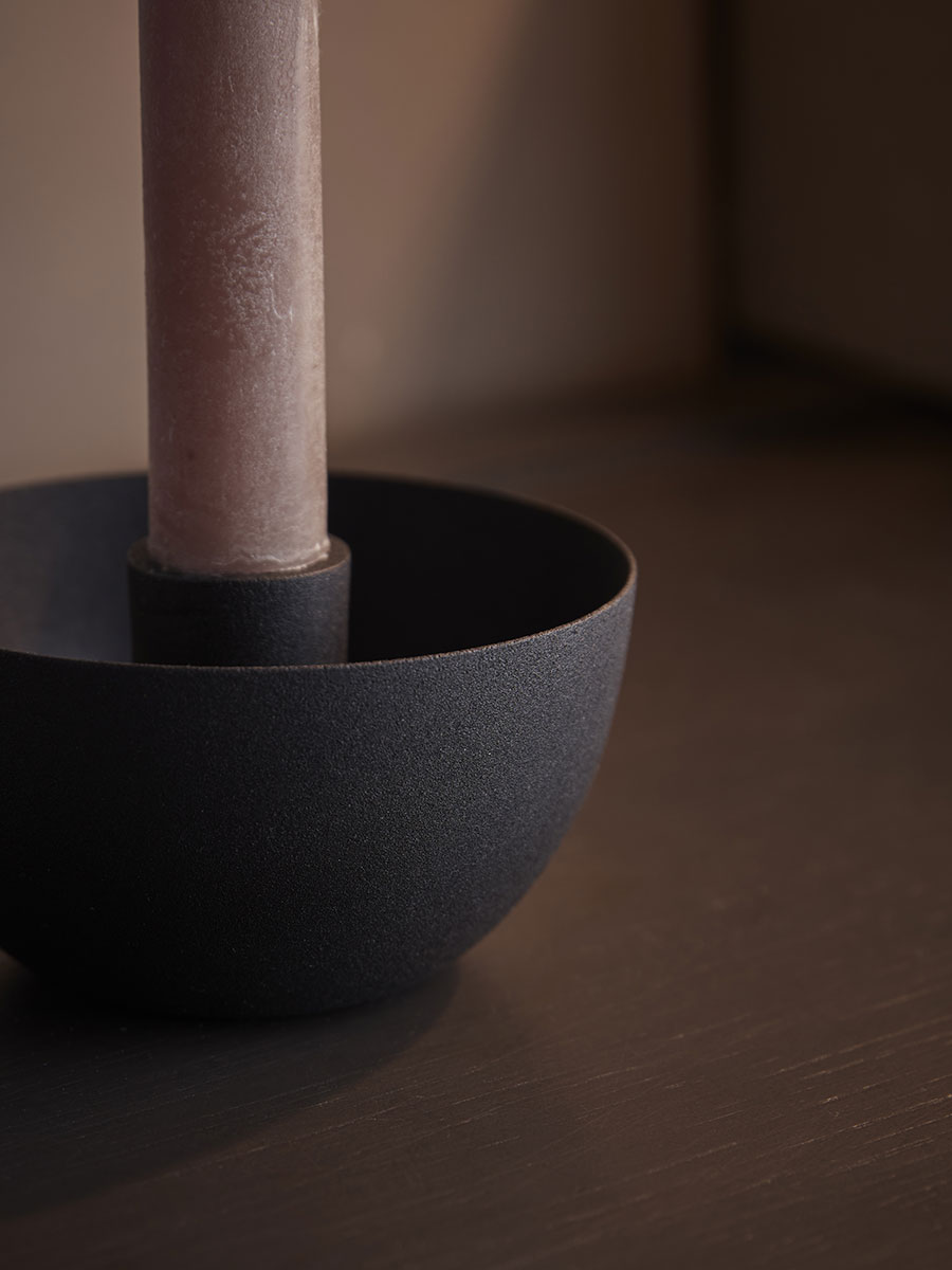 Product photograph of Iron Bowl Dinner Candle Holder from Cox and Cox.