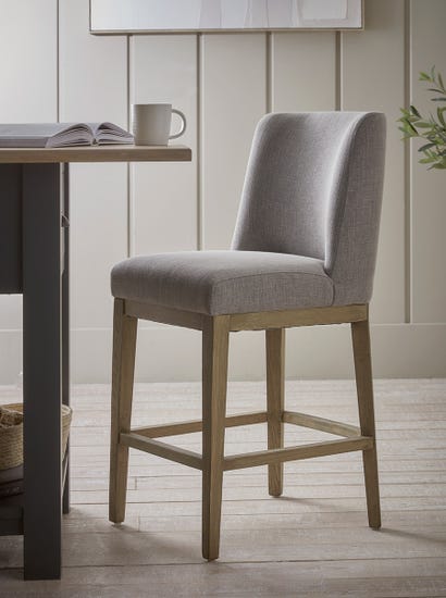 Upholstered Bar Stool - Grey