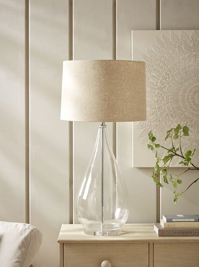 Glass Teardrop Table Lamp