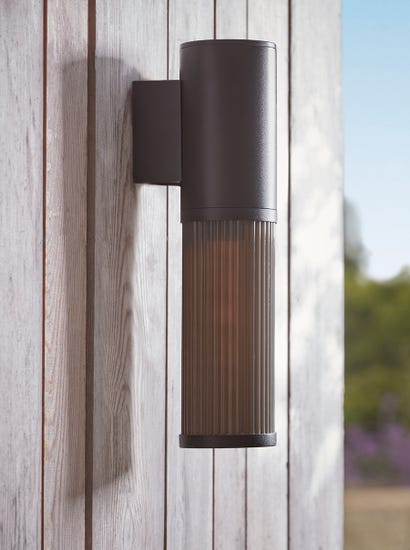 Outdoor Round Ribbed Wall Light