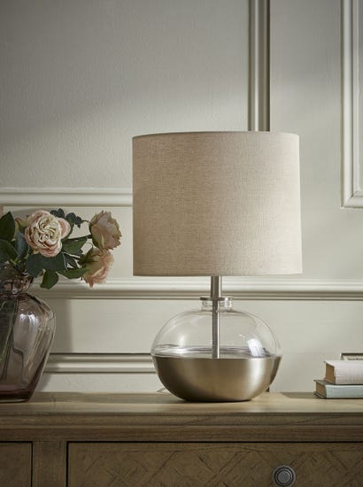 Round Brass Table Lamp