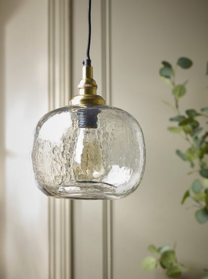 Dimpled Glass Pendant - Squoval