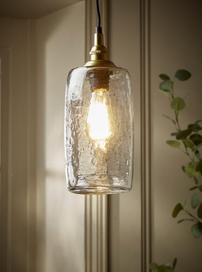 Dimpled Glass Pendant - Column
