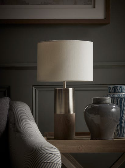 Greywashed Wood Table Lamp