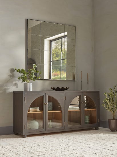 Panelled Antique Glass Mirror