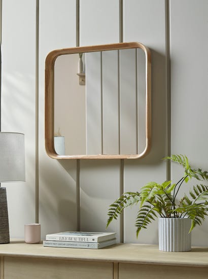 Oak Deep Framed Mirror - Squoval